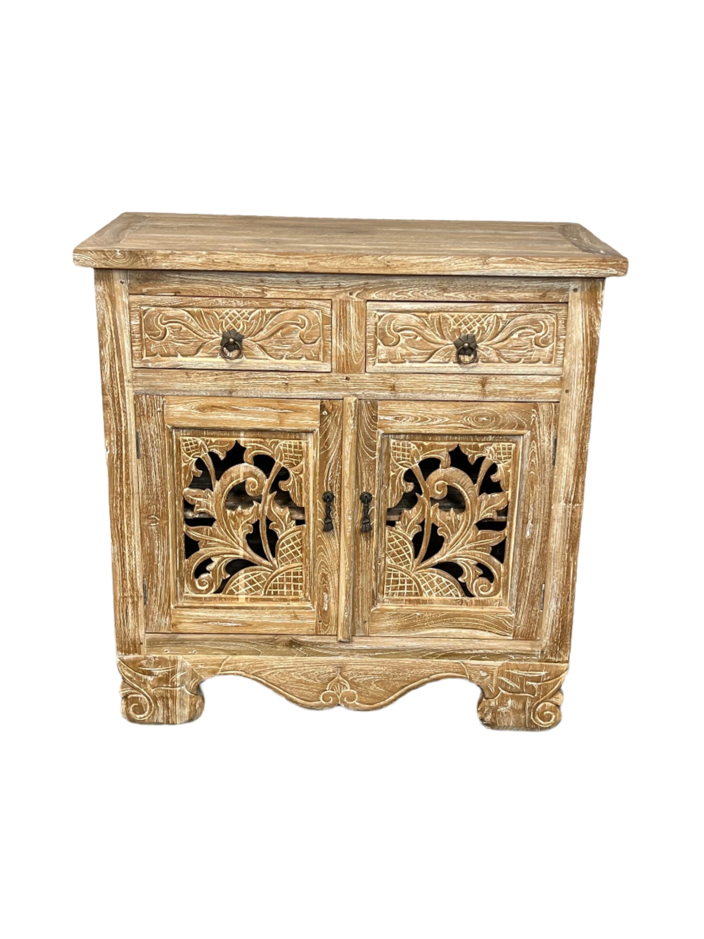 White Washed Teak Vine Vanity