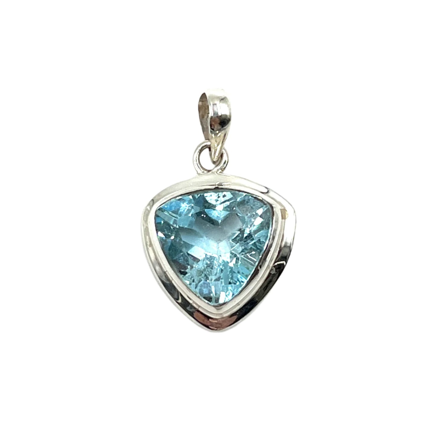 Sterling Silver Trillion Blue Topaz Pendants