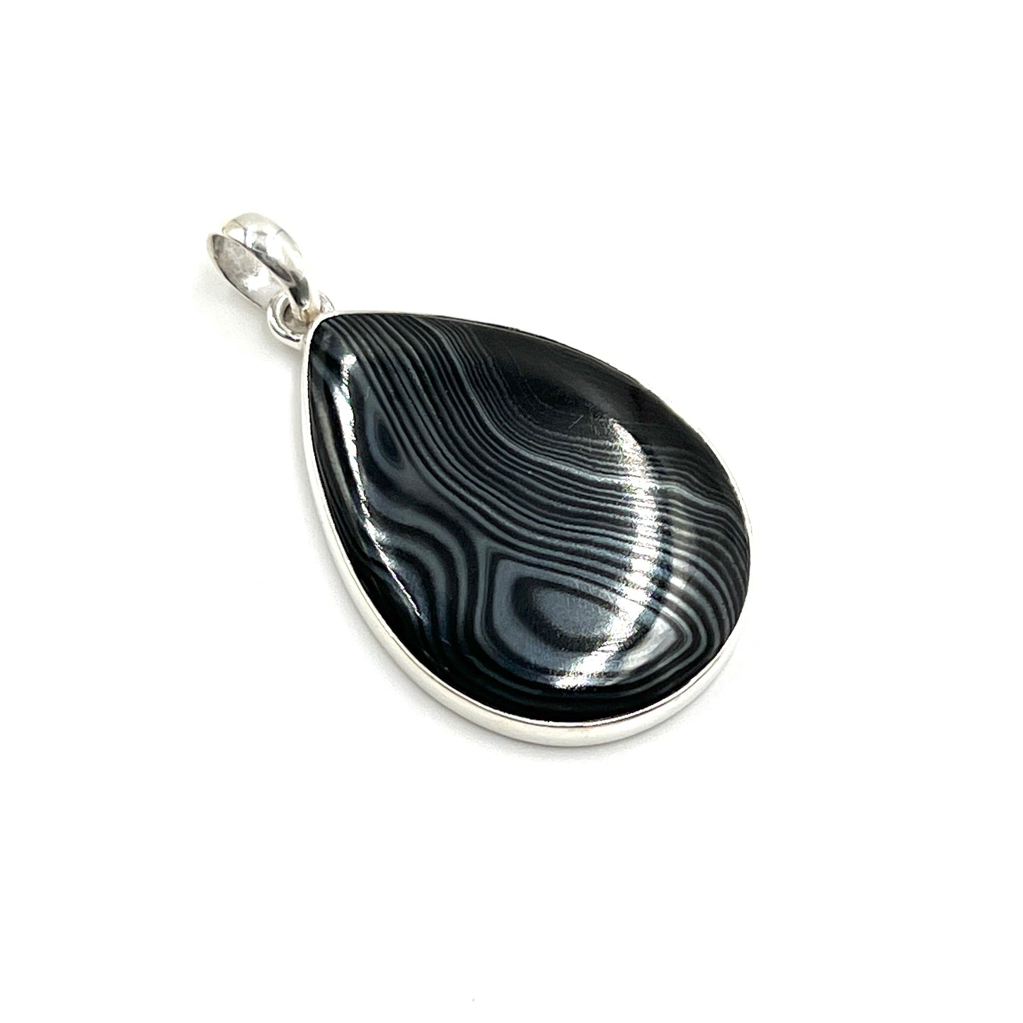 Psilomelane Teardrop Pendants