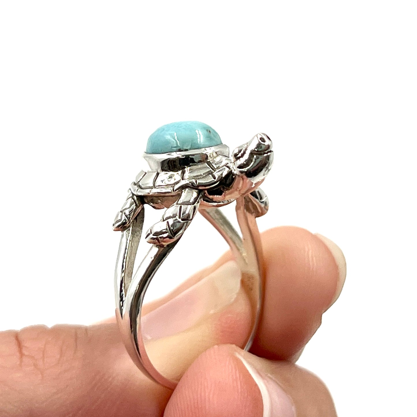 Larimar Sea Turtle Ring