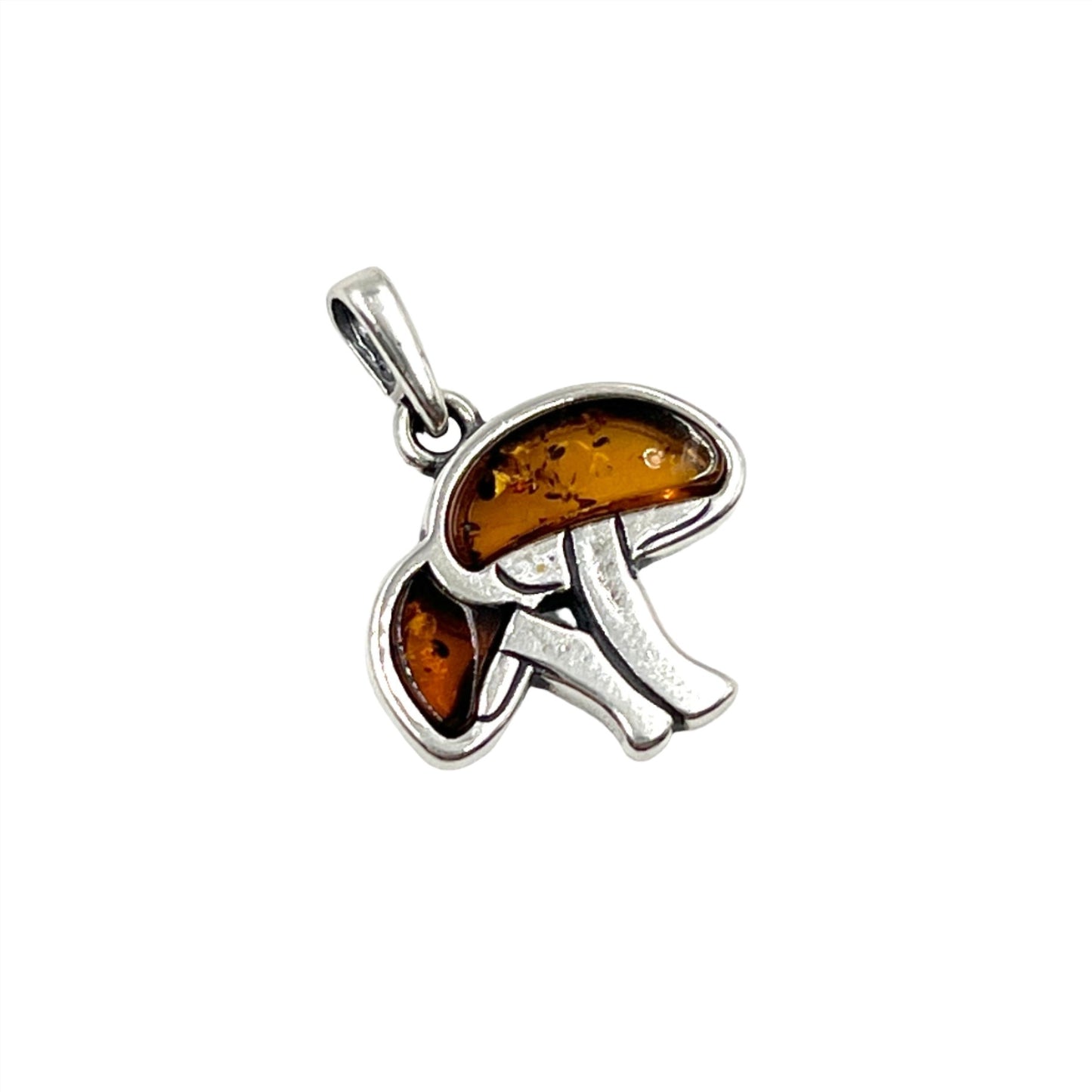 Amber Double Mushroom Pendants