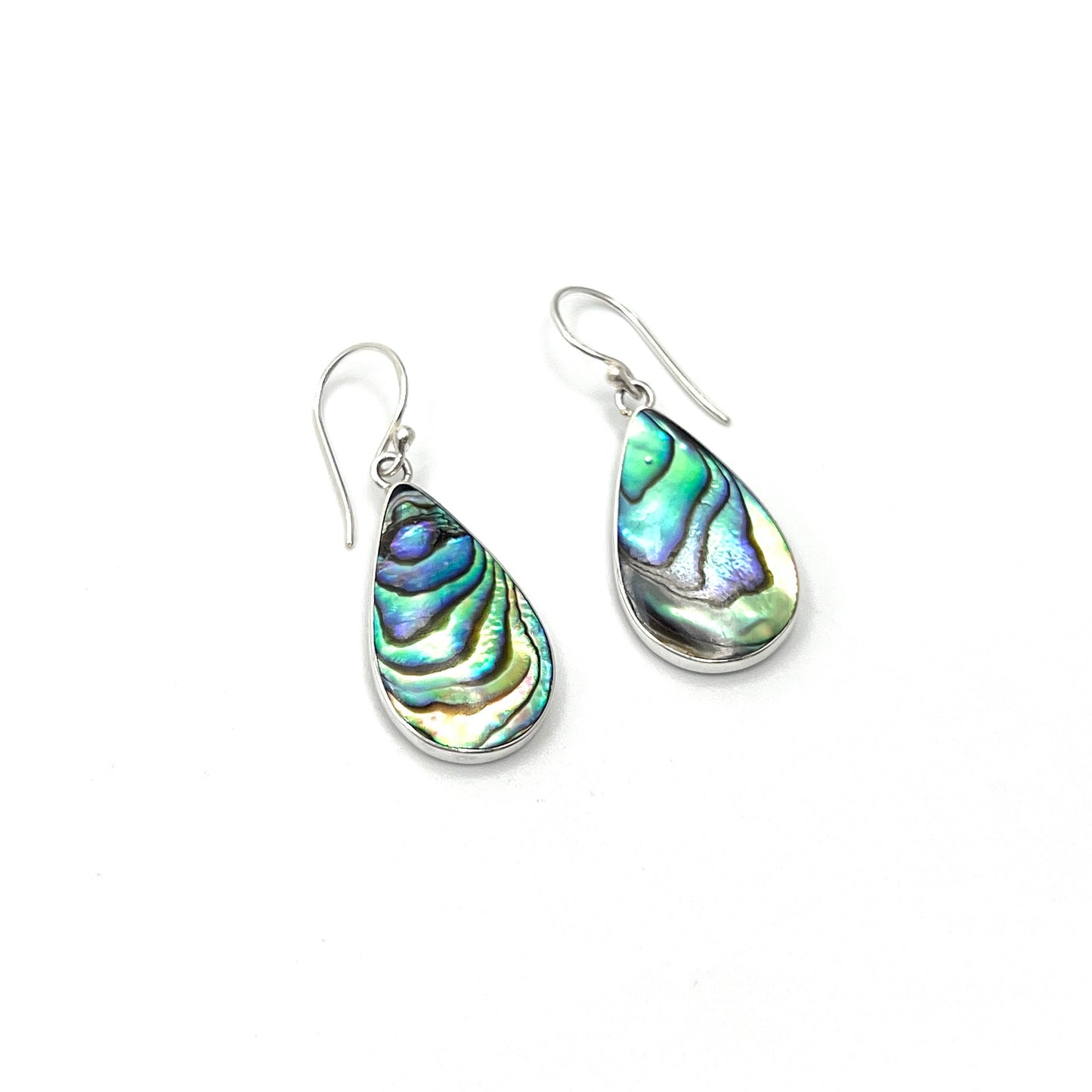 Sterling Silver Teardrop Abalone Earrings