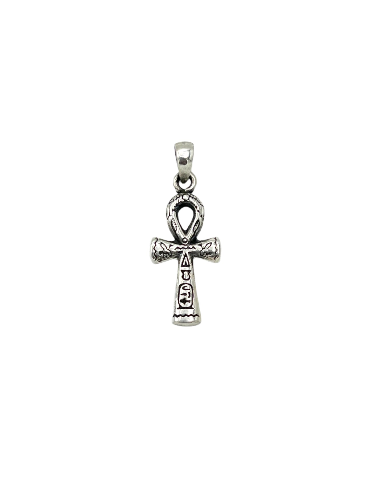 Silver Hieroglyphics Ankh Pendants