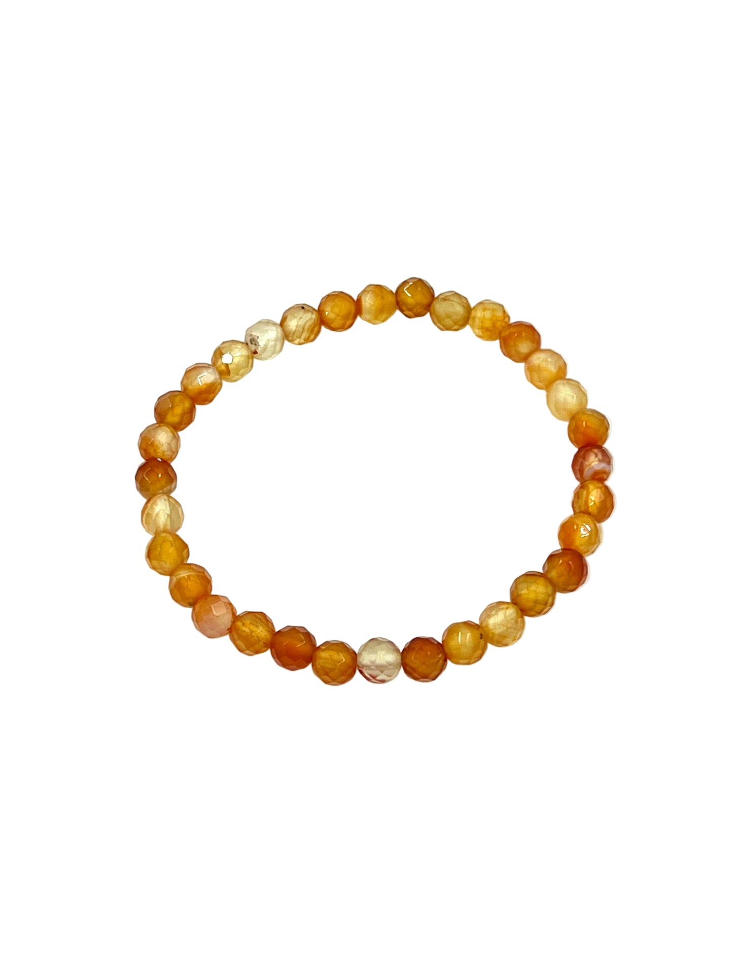 Faceted Carnelian Beaded Bracelet