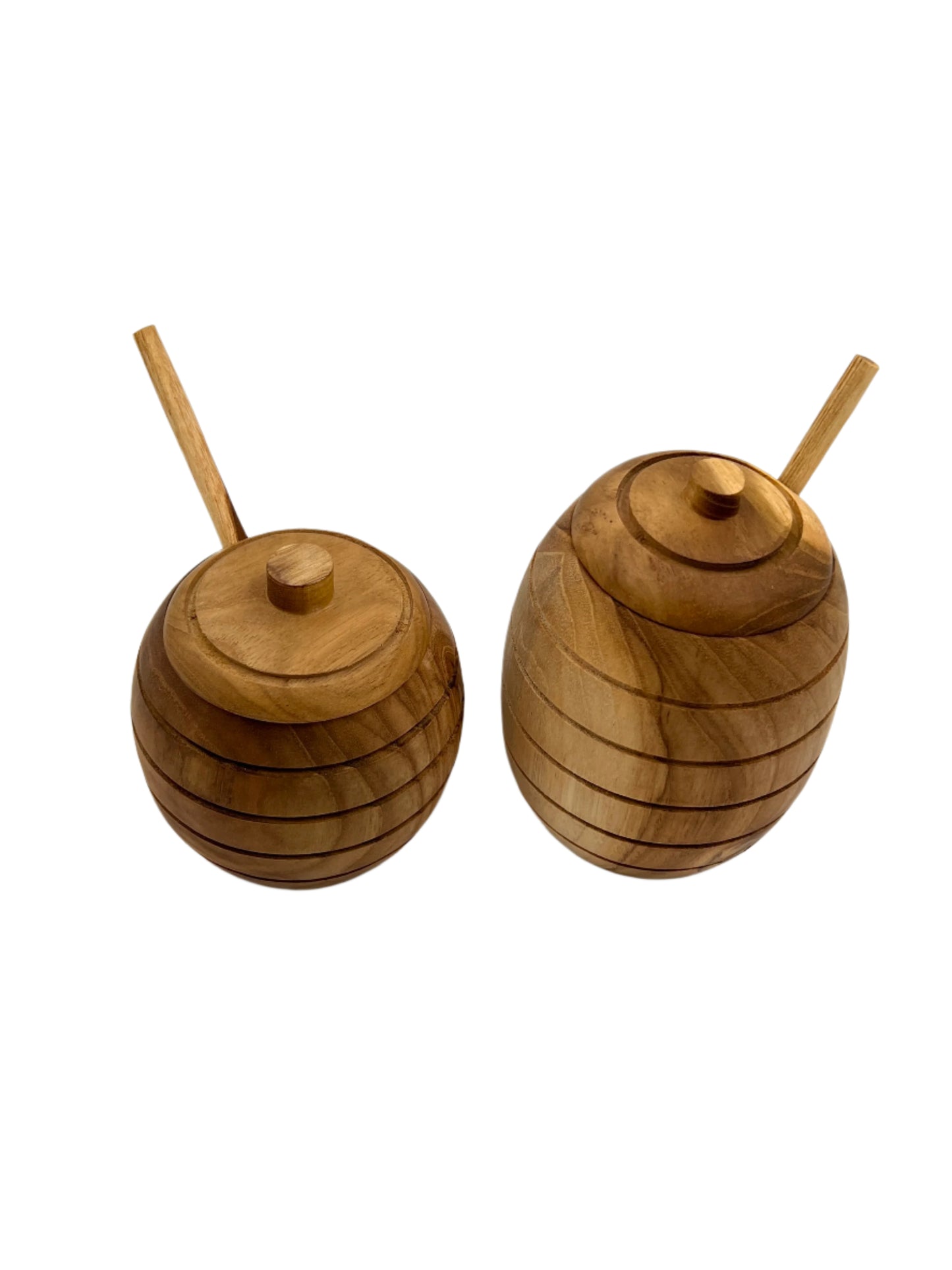 Honey Dipper Teak Jar