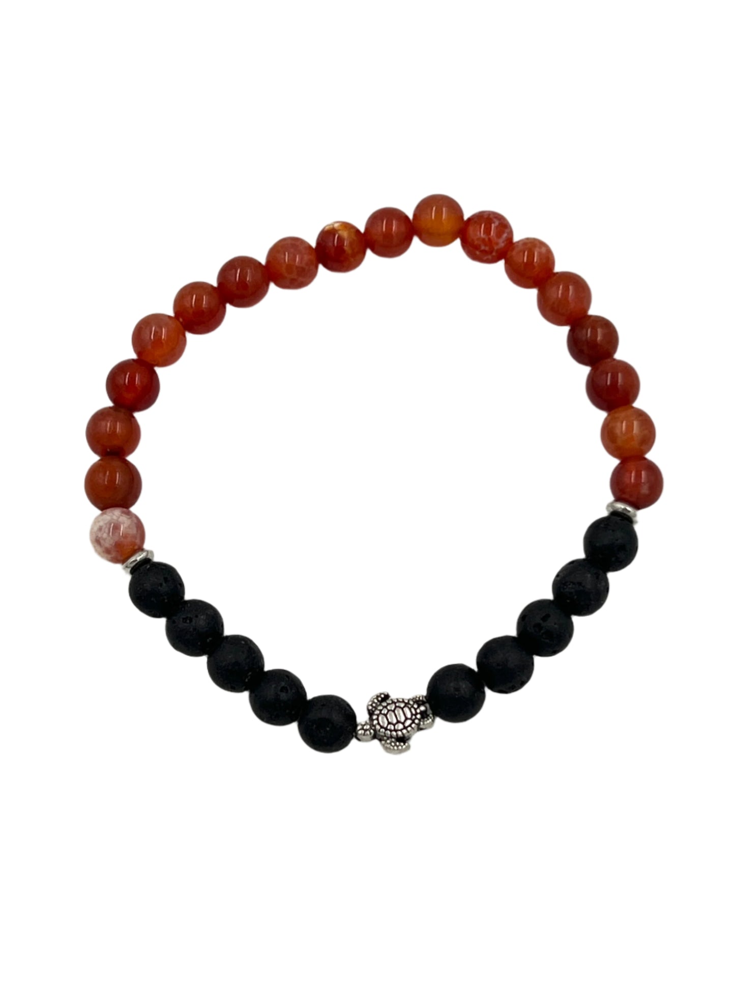Peach Moonstone & Fire Agate Stretchy Bracelets