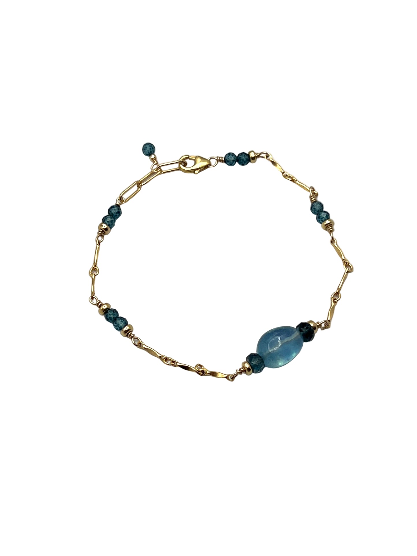 Blue Topaz & Aquamarine Gold Filled Bracelets