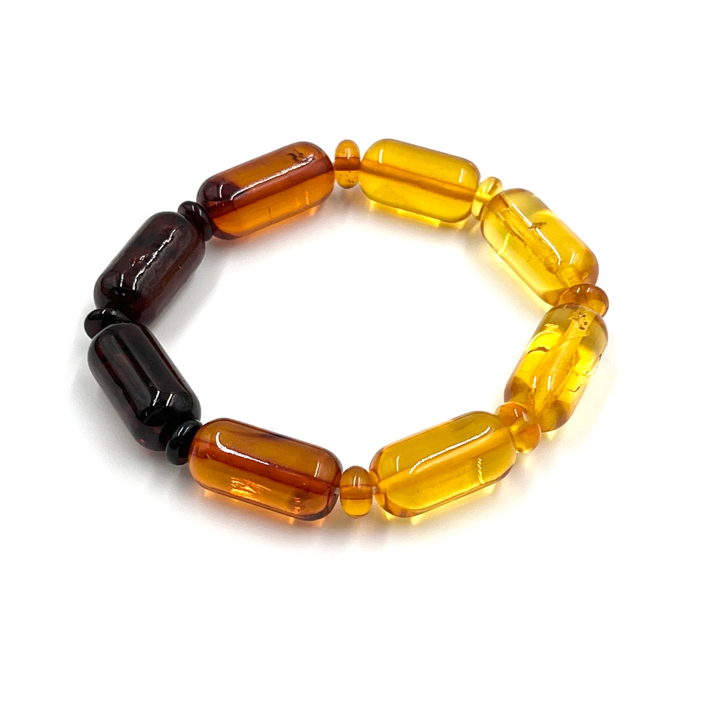 Polished Multi Amber Stretchy Bracelets