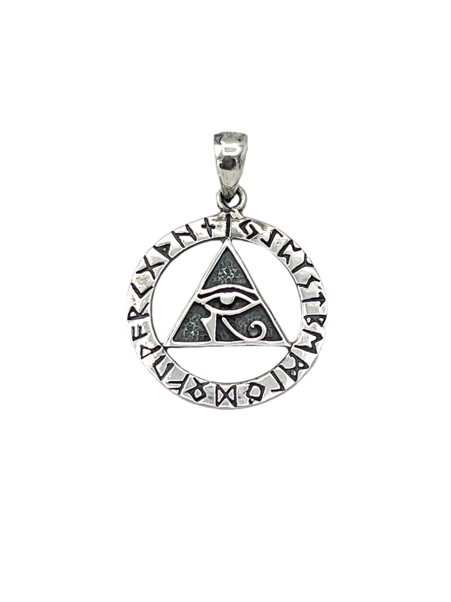 Silver Eye of Horus Pyramid Pendant