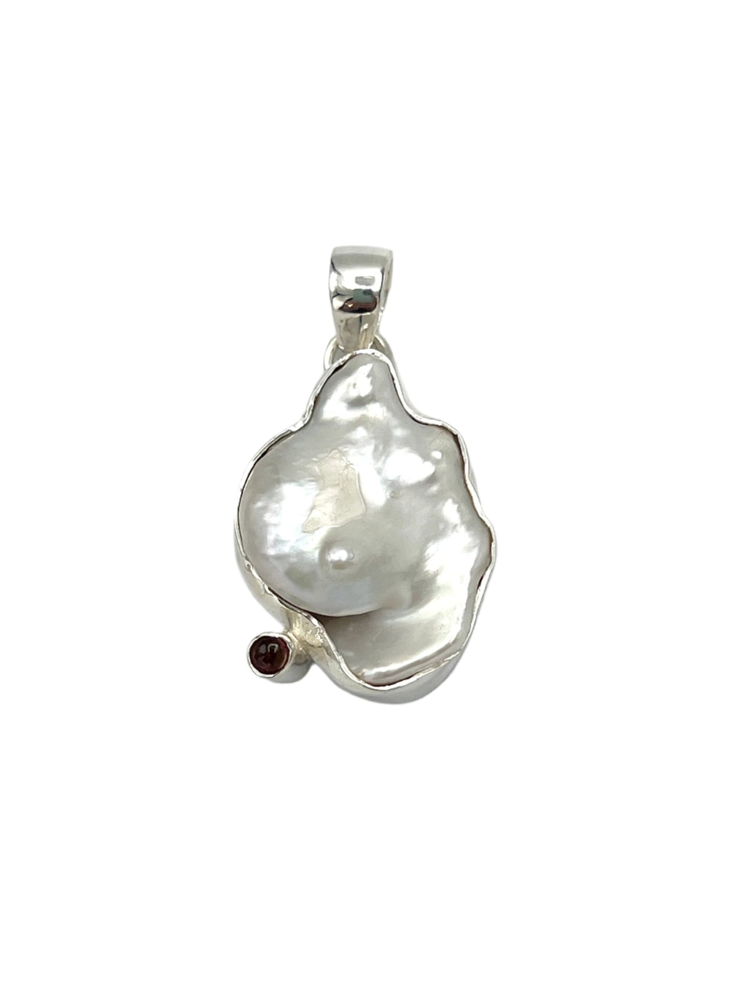 Sterling Silver Pearl & Tourmaline Pendants