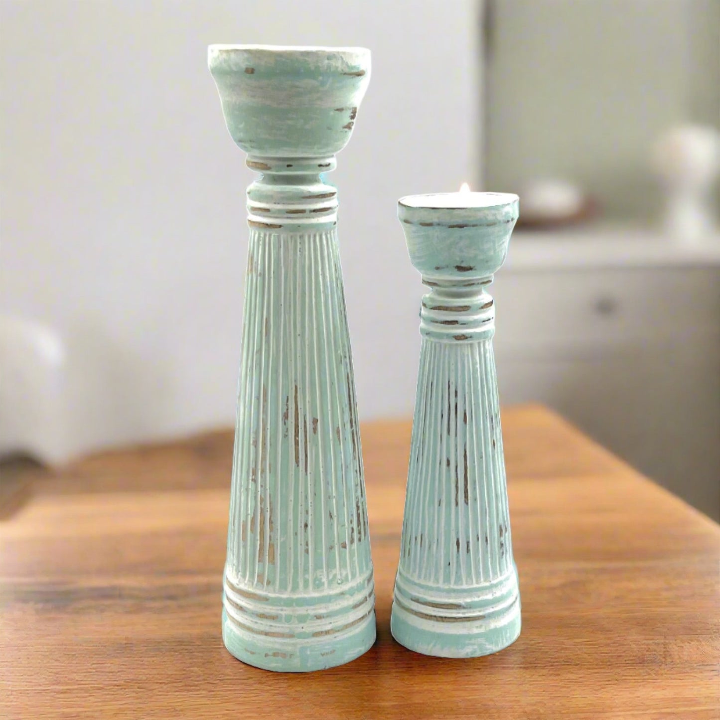 Carved Candle Stands