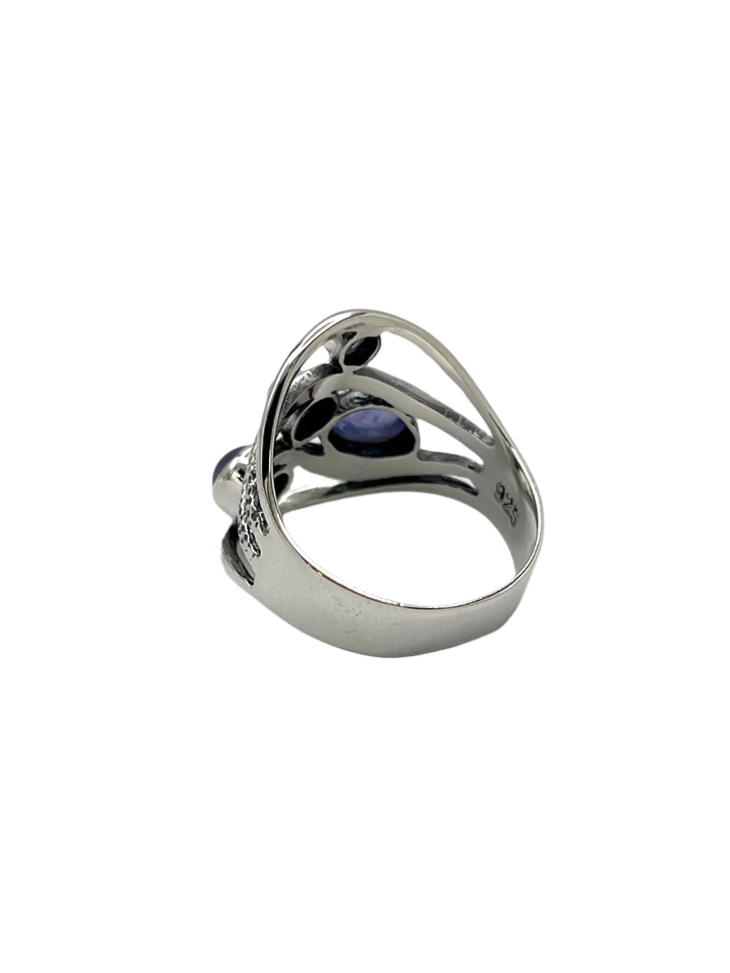Sterling Silver Tanzanite Wave Ring