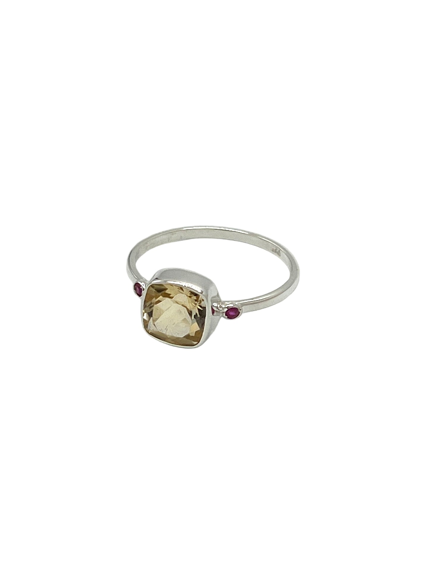 Faceted Square Gemstone Ring