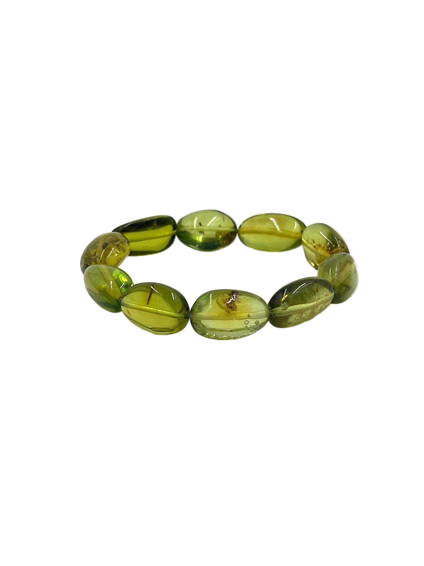 Green Amber Beaded Bracelets