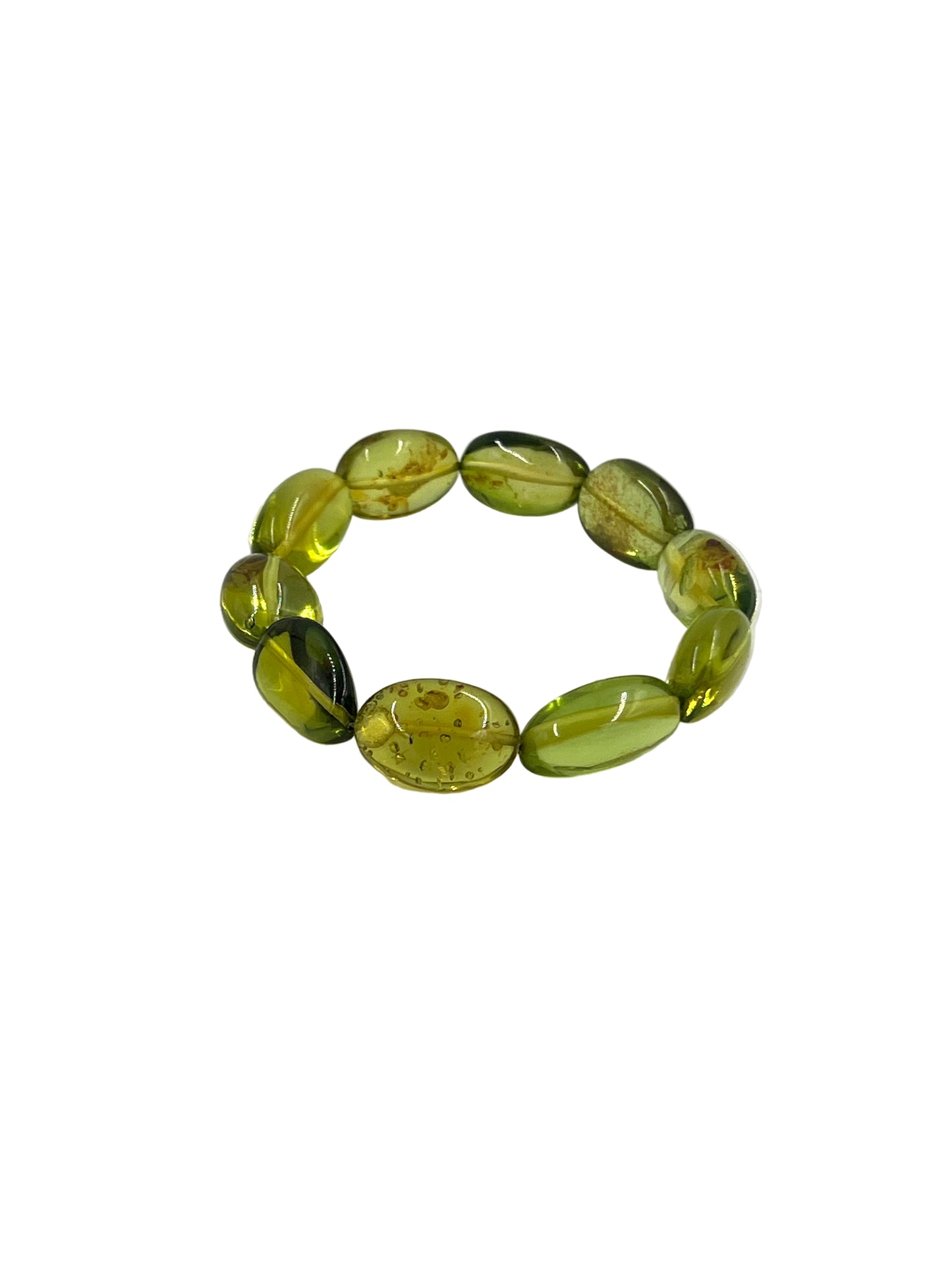Green Amber Beaded Bracelets