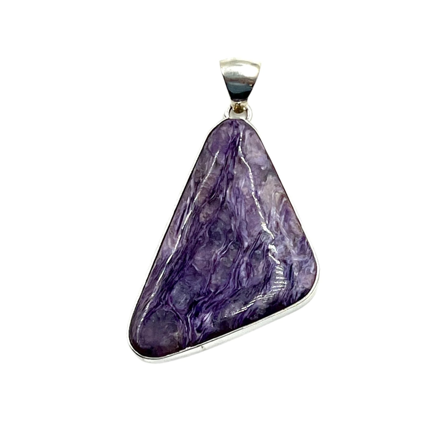 Sterling Silver Charoite Freeform Pendants