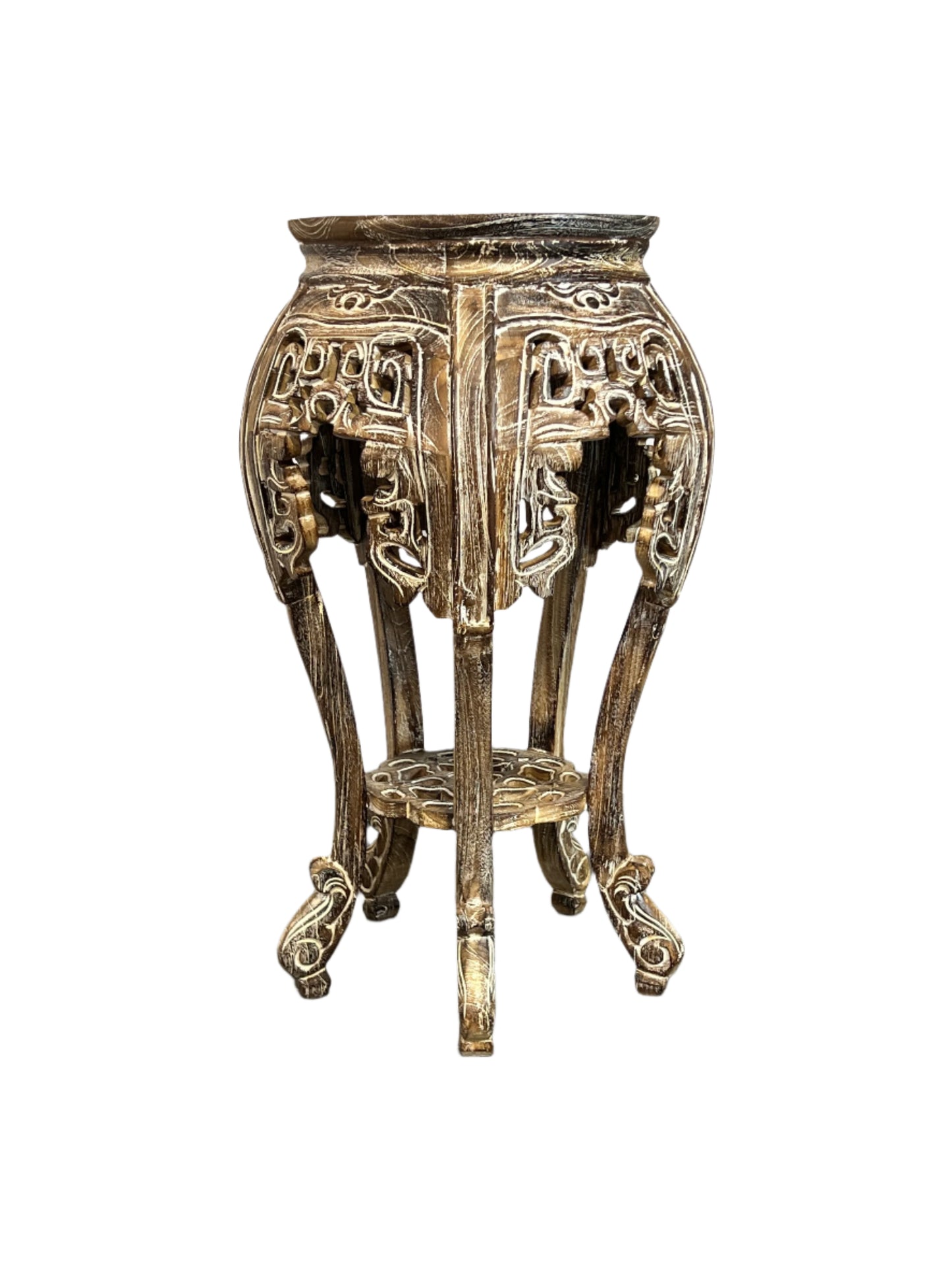 White Washed Teakwood Accent Tables