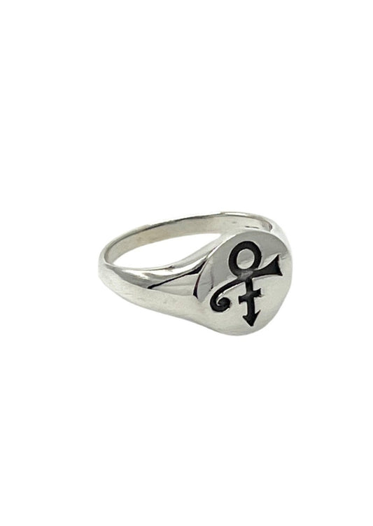 Sterling Silver Prince Love Symbol Signet Ring
