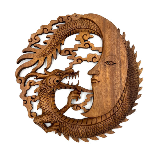 Dragon Moon Panel Carving
