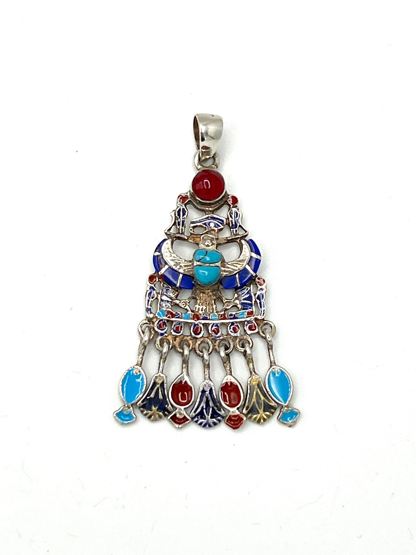 Silver Scarab Dangle Pendants