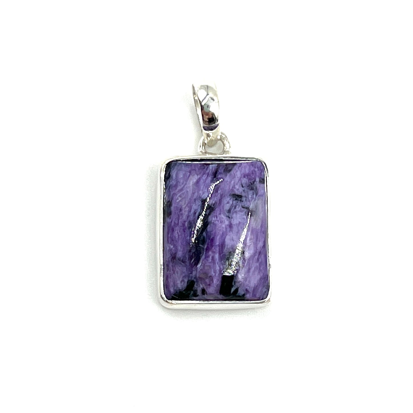 Sterling Silver Charoite Freeform Pendants