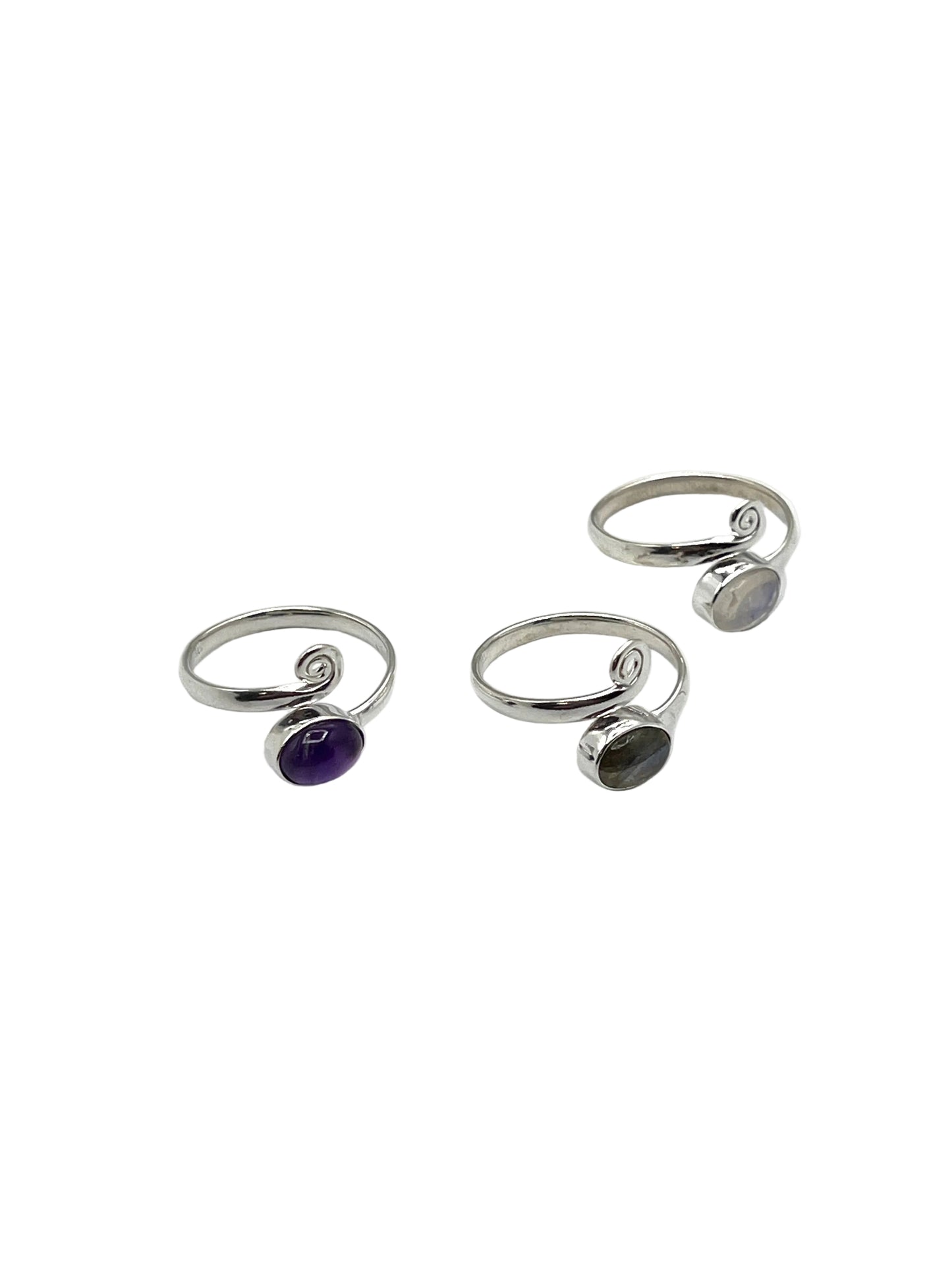 Swirl Gemstone Wrap Rings