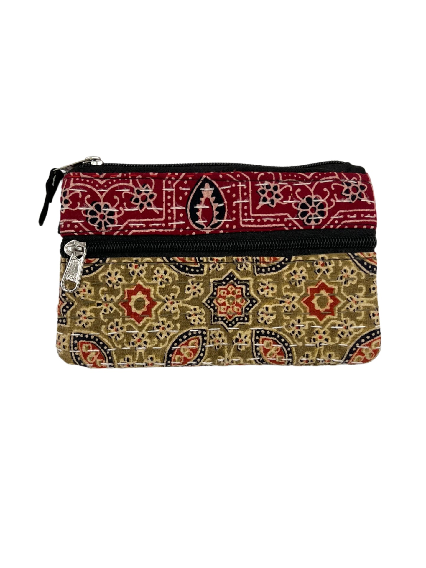 Block Print Kantha Coin Bag 5" x 7"