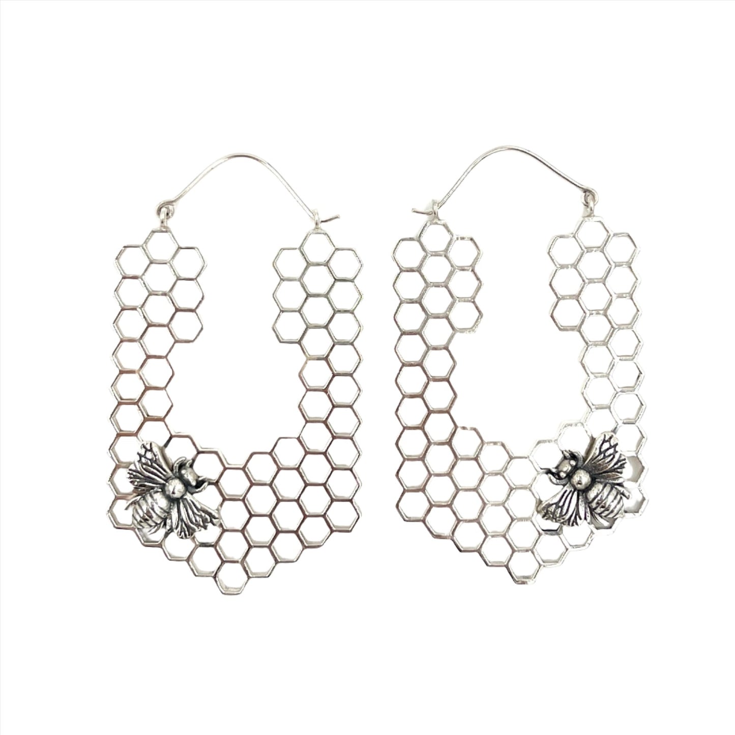 Honey Comb Bee Earrings