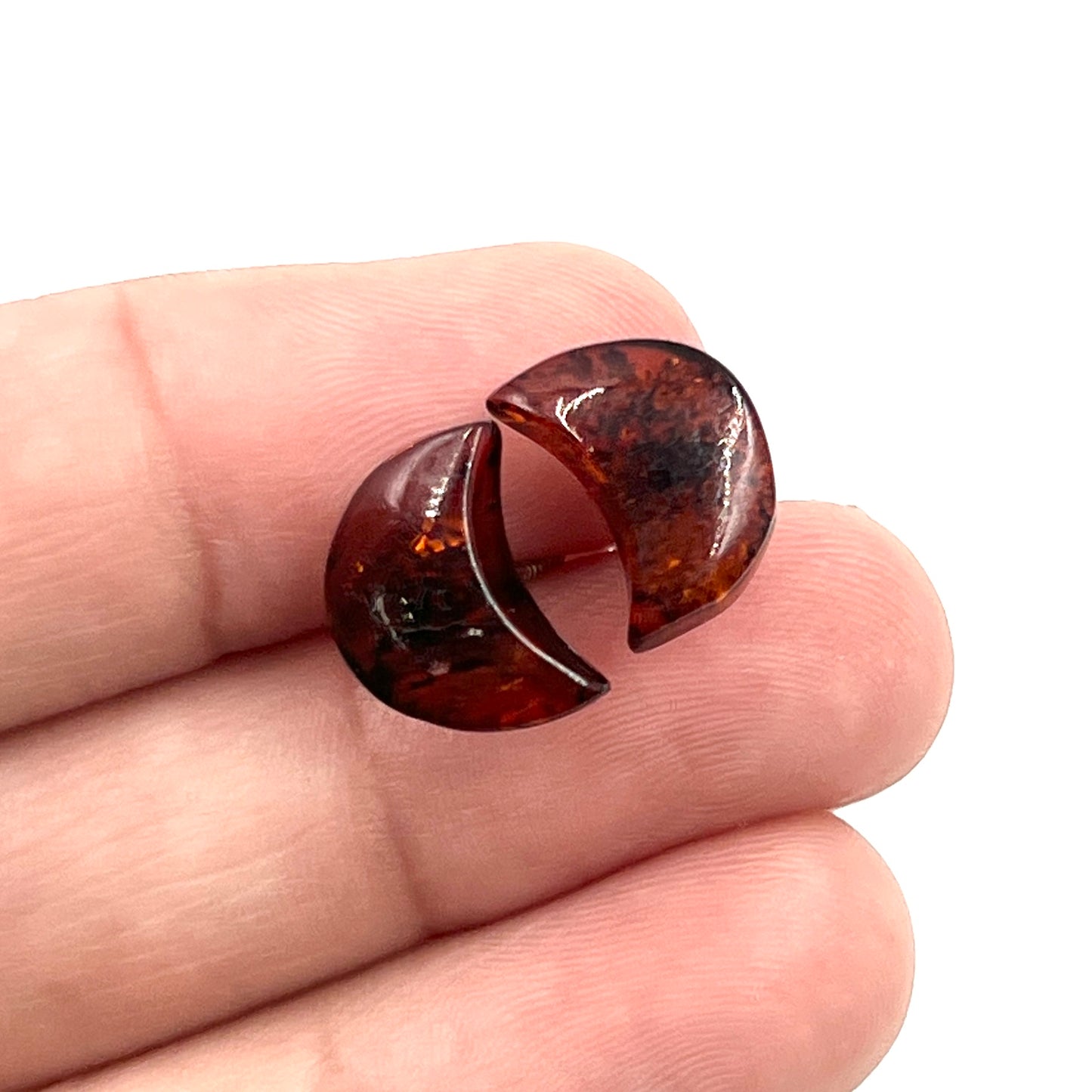 Amber Moon Studs