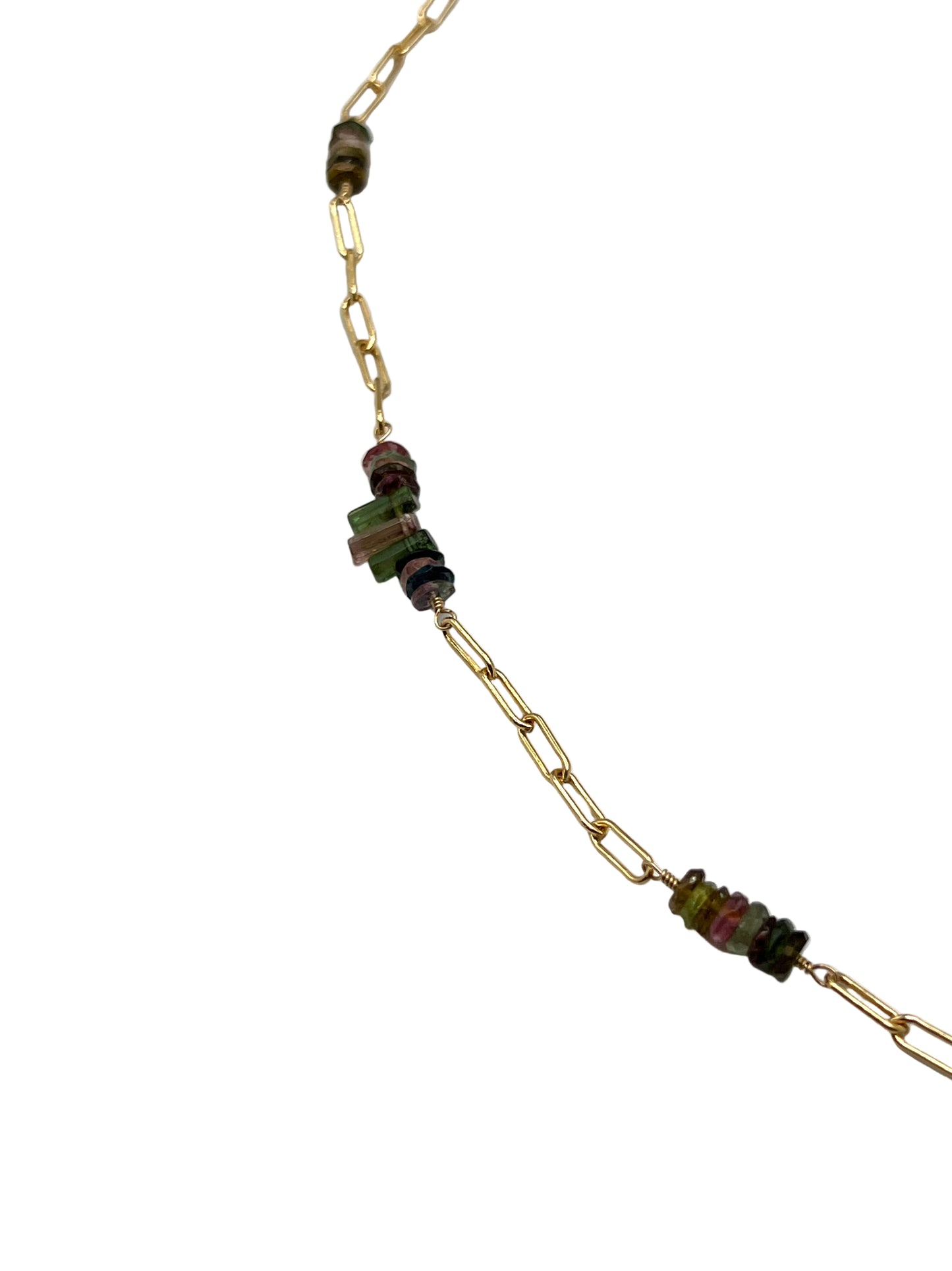 Watermelon Tourmaline Gold Filled Necklaces