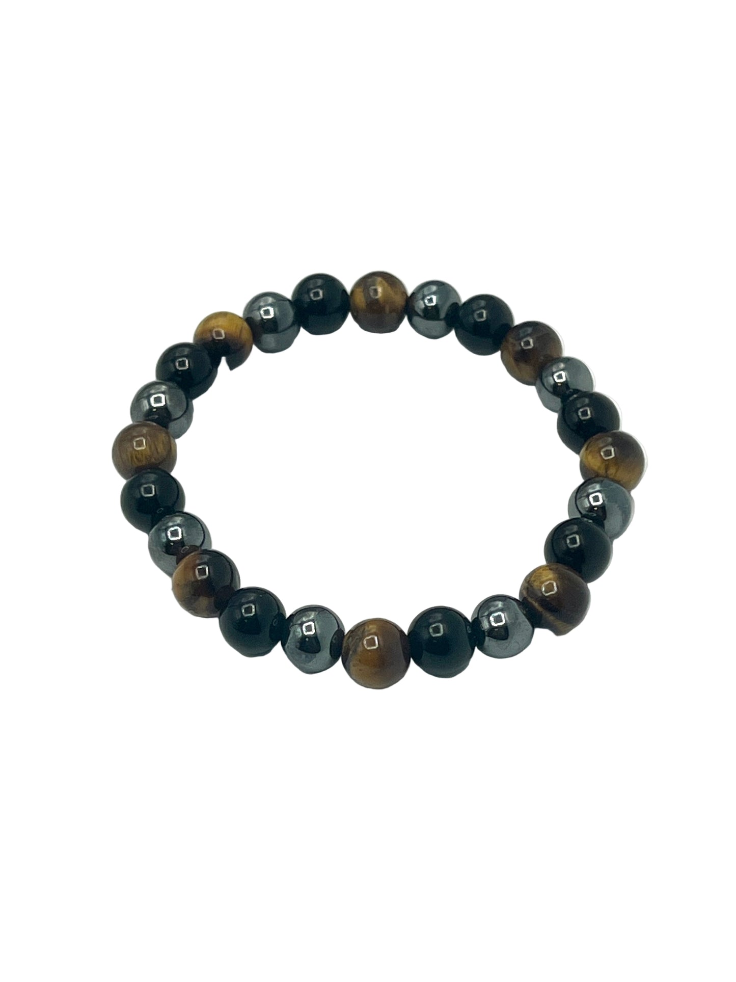 Tigers Eye, Hematite & Onyx Bracelets Stretchy Bracelets