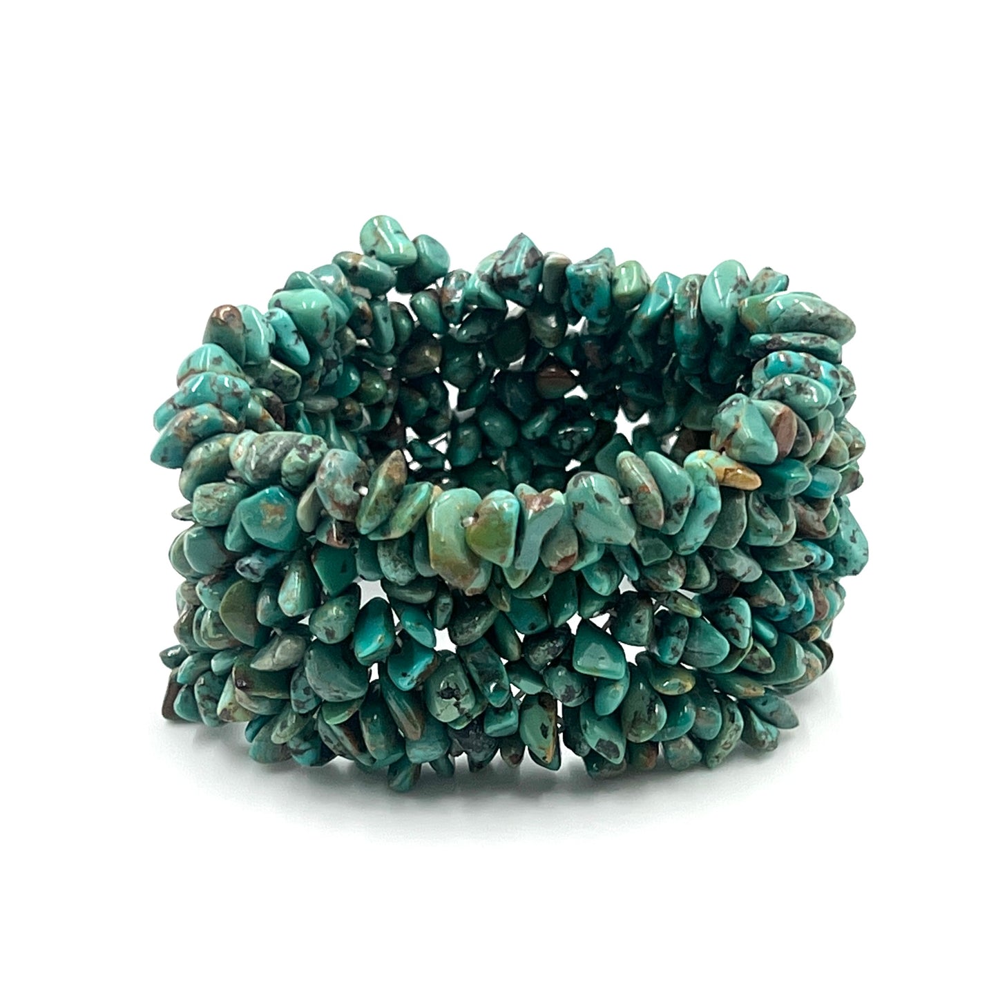 Natural Turquoise Woven Chip Bracelets