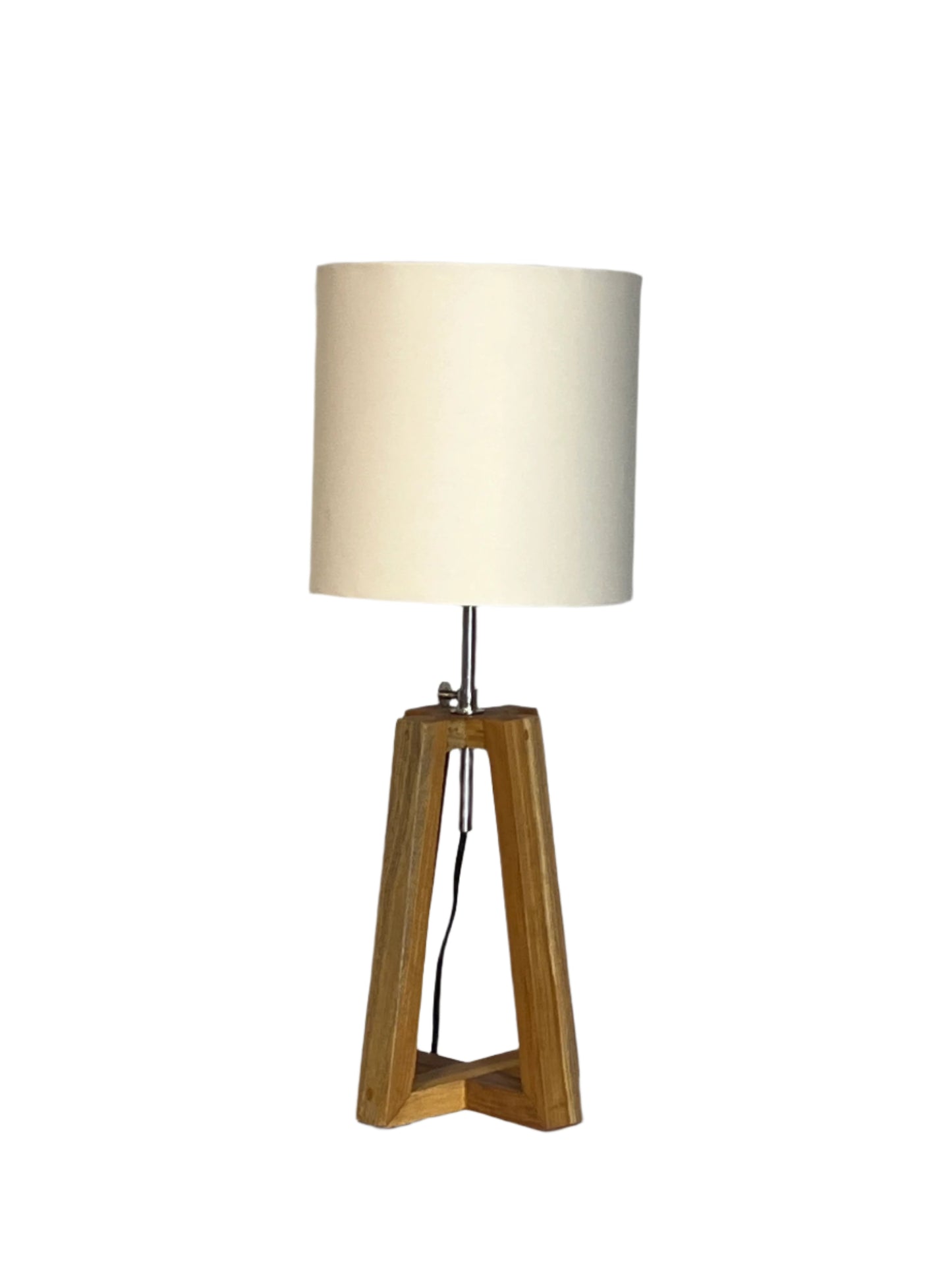 Teak Triangular Table Lamp