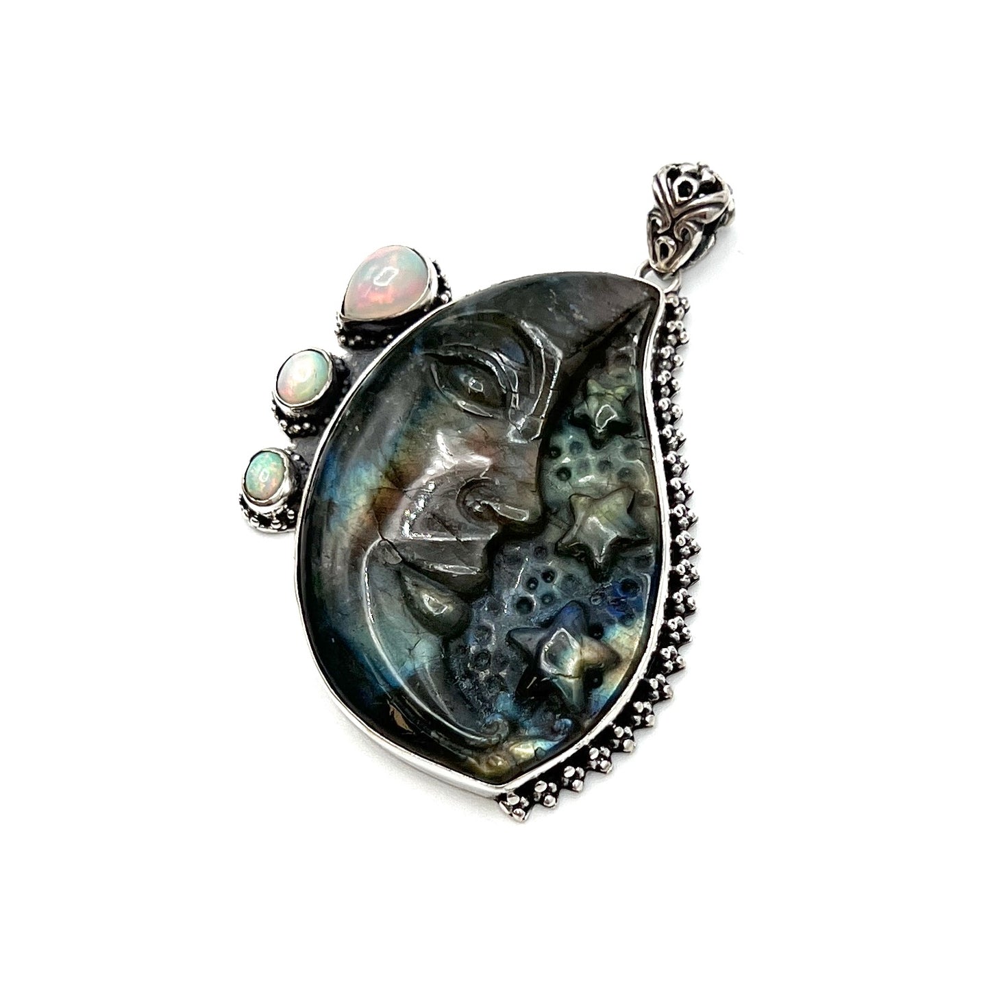 Labradorite Moonface Pendant