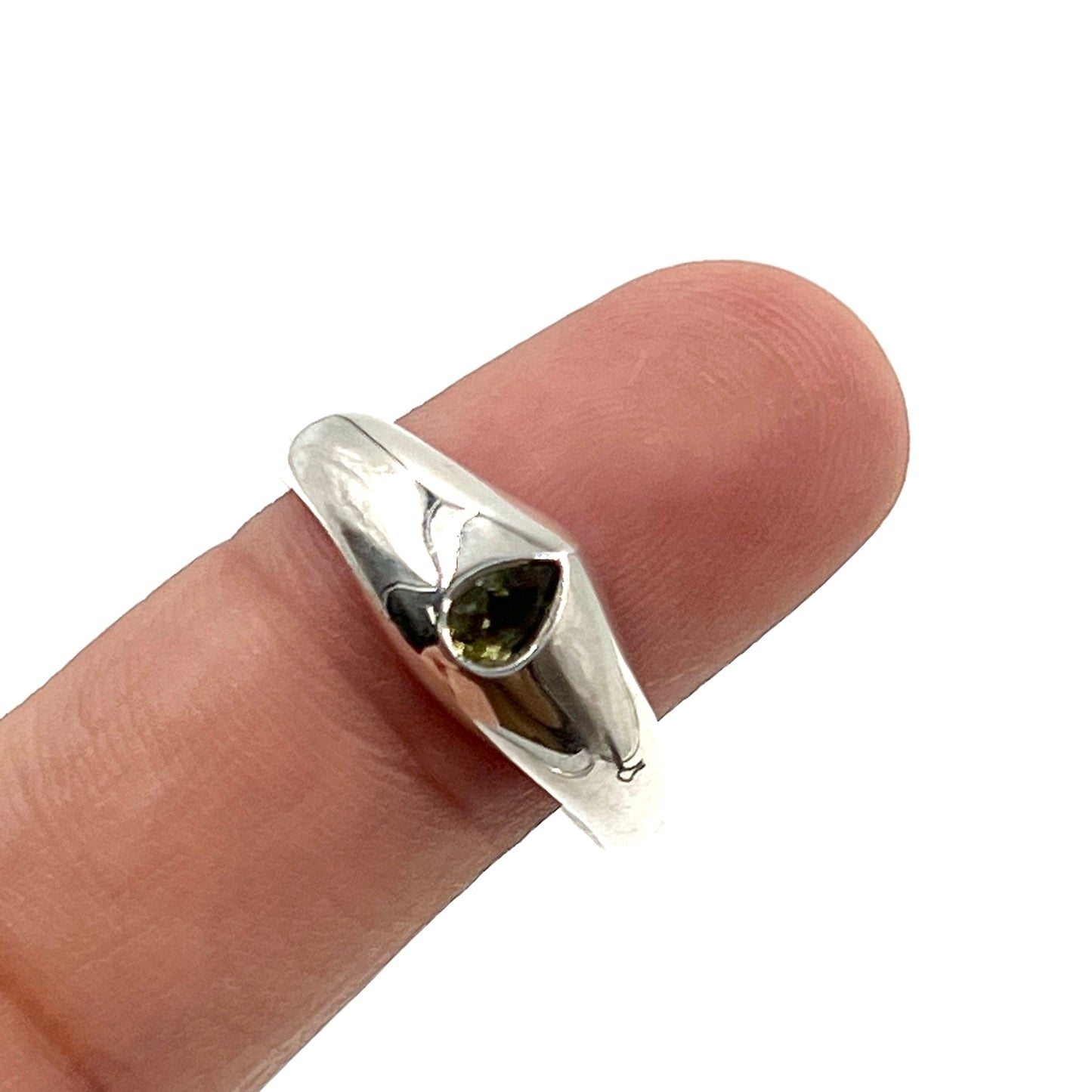 Sterling Silver Moldavite Ring