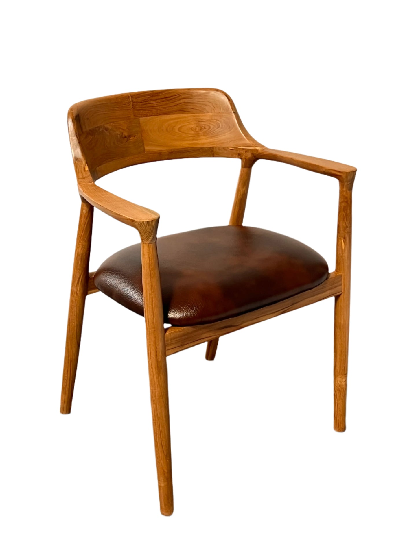 Leather Teakwood Arm Chair