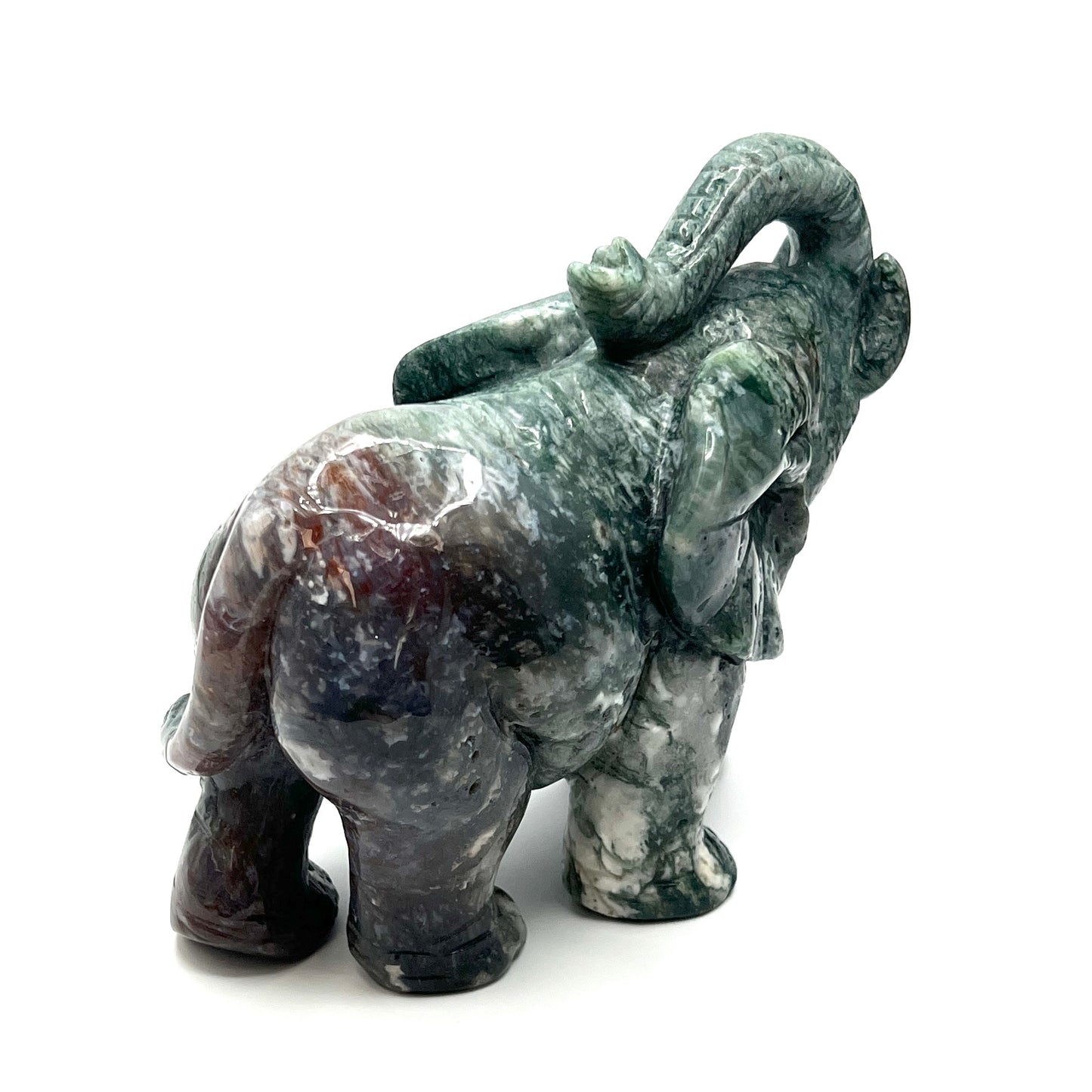 Moss Agate Elephants
