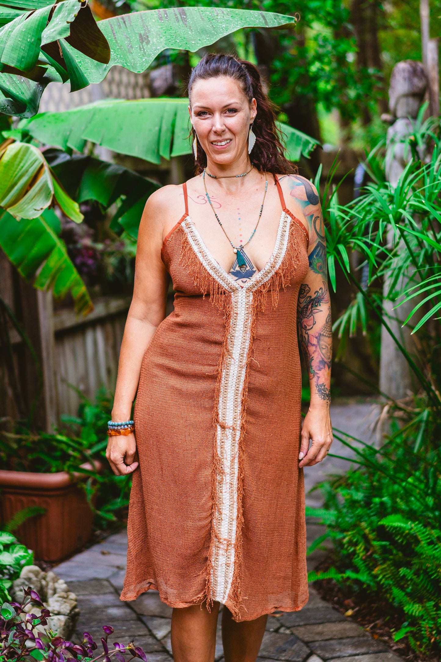 Desert Rose Woven Mesh Dress