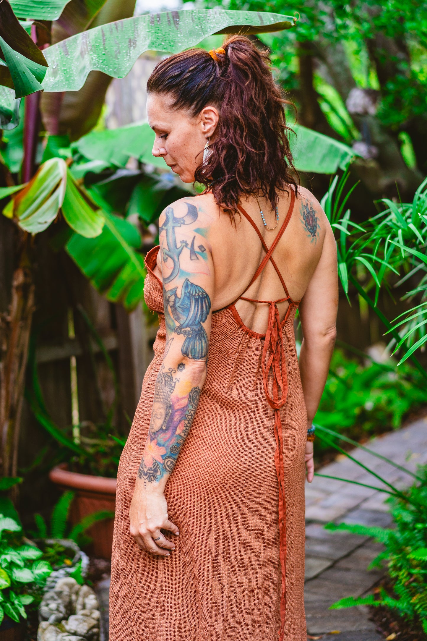 Desert Rose Woven Mesh Dress