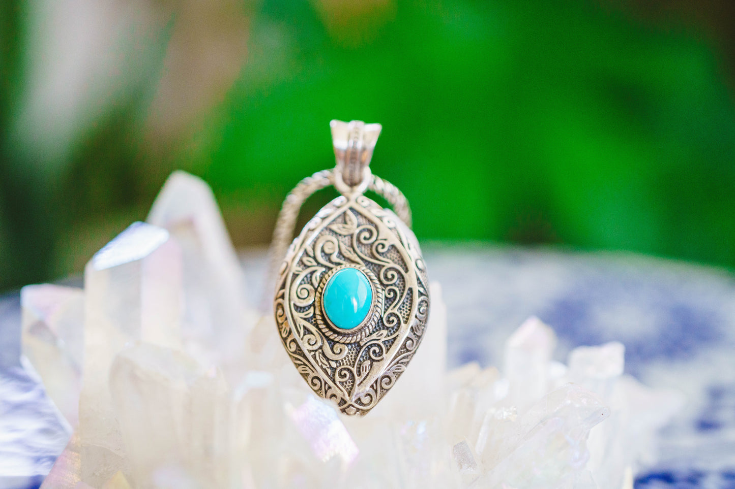 Sterling Silver Special Jayli work Gemstone Pendant