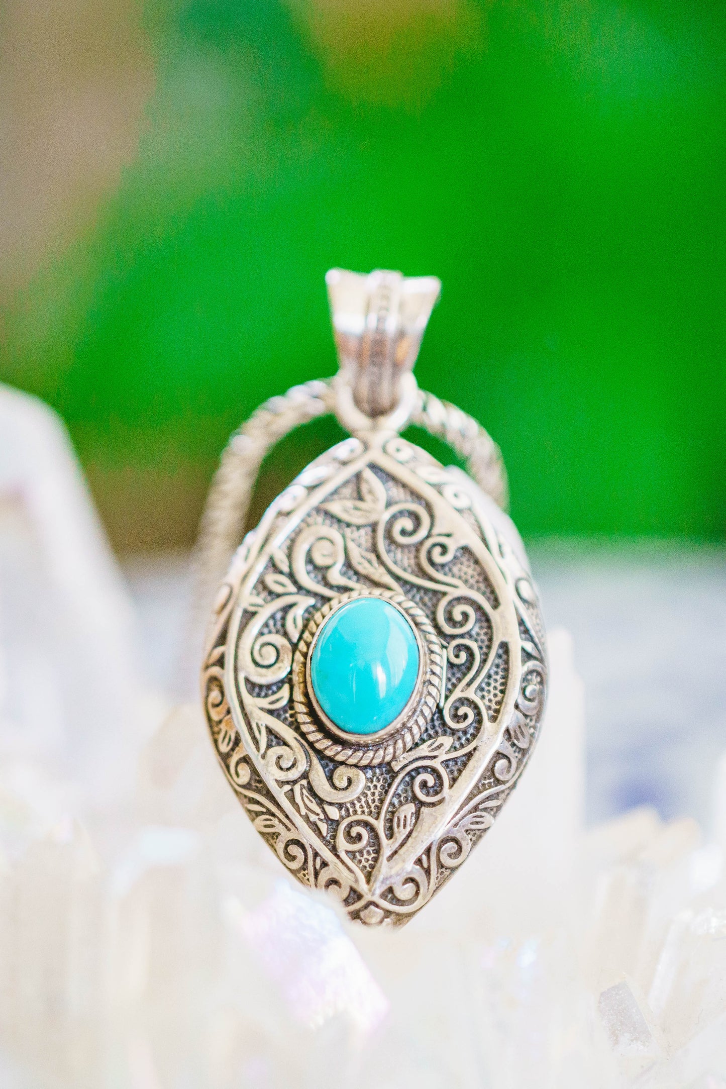 Sterling Silver Special Jayli work Gemstone Pendant