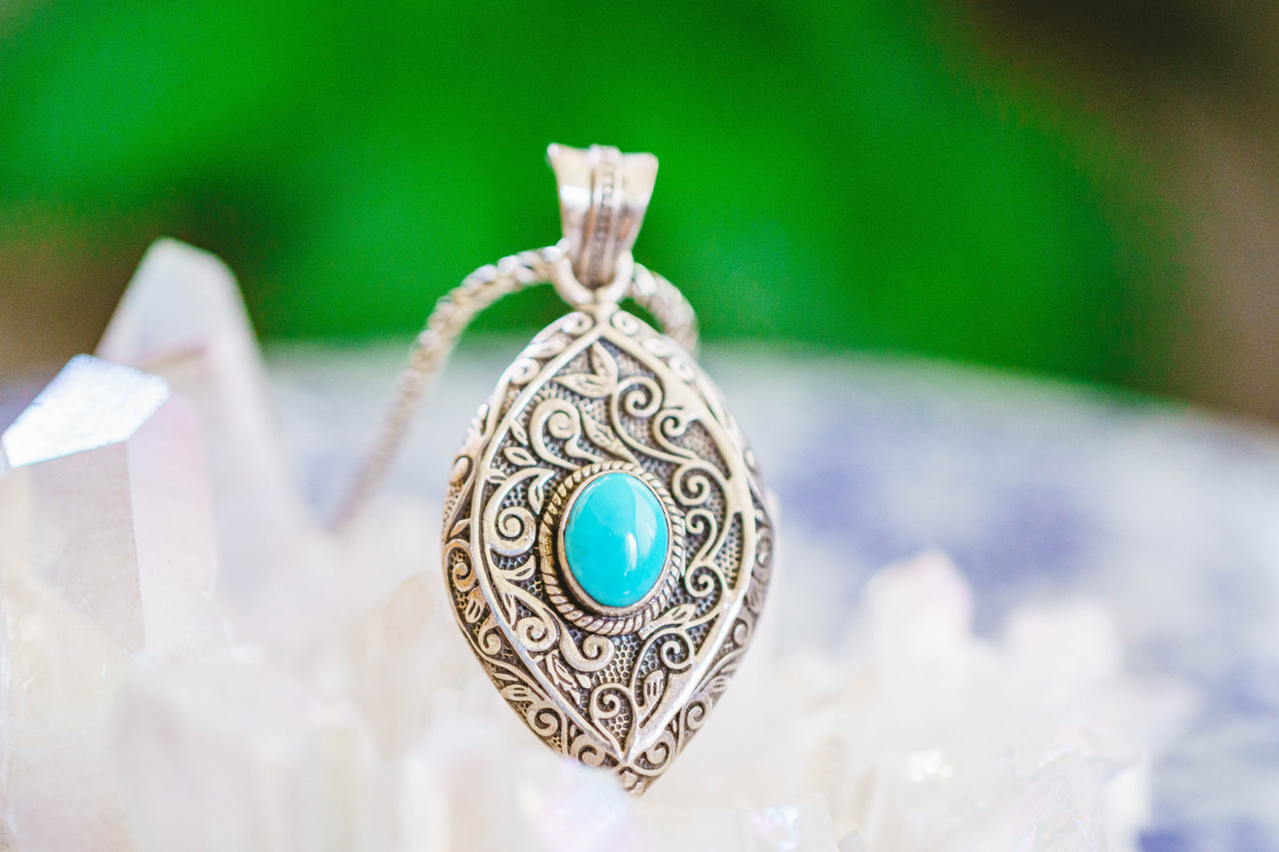 Sterling Silver Special Jayli work Gemstone Pendant