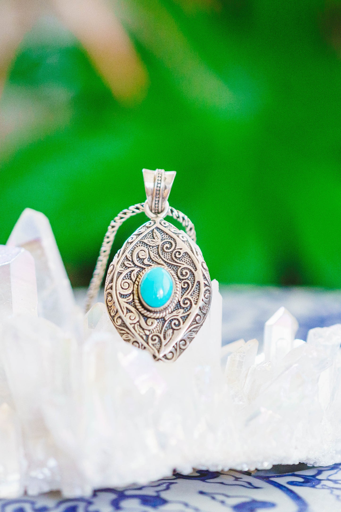 Sterling Silver Special Jayli work Gemstone Pendant