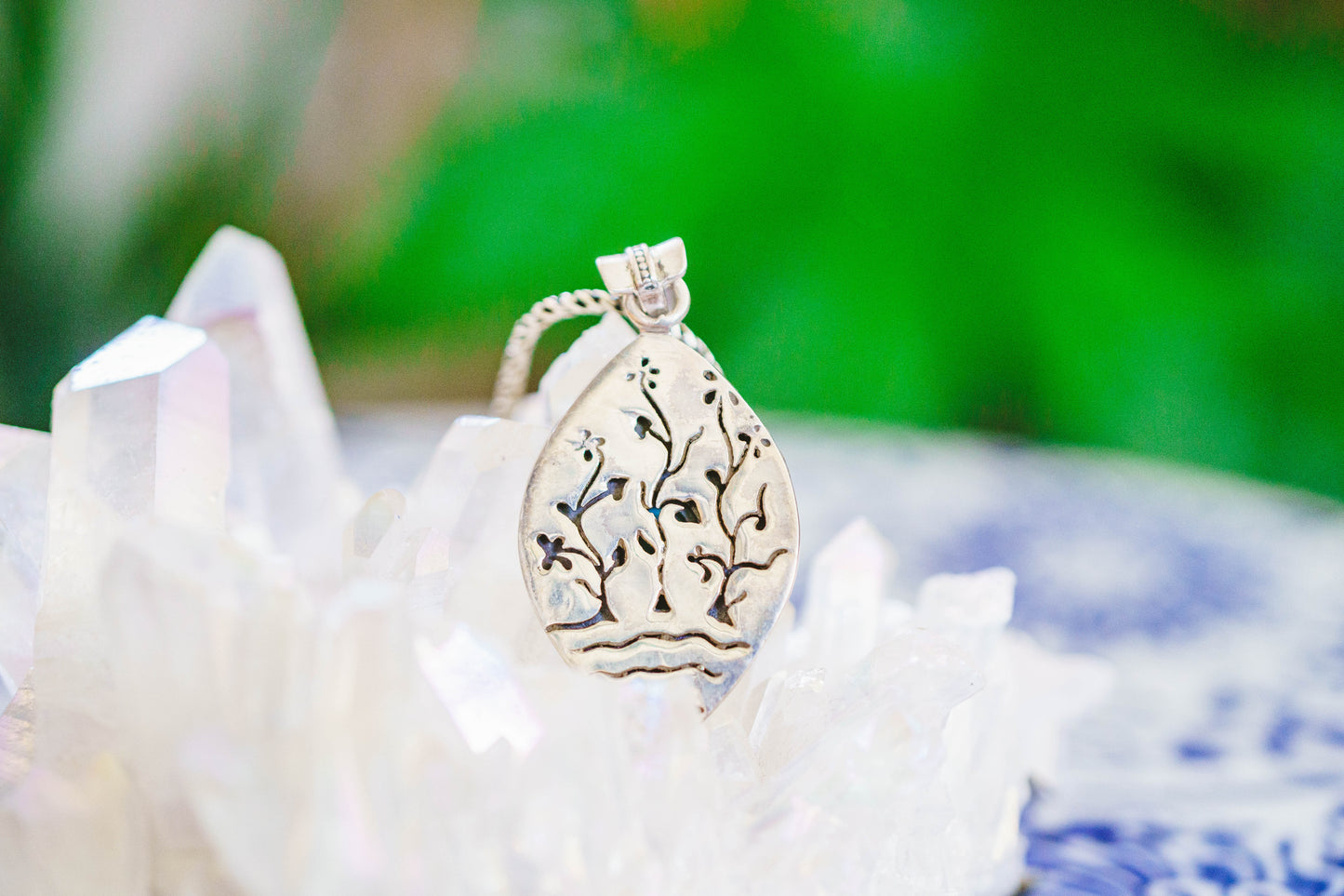 Sterling Silver Special Jayli work Gemstone Pendant