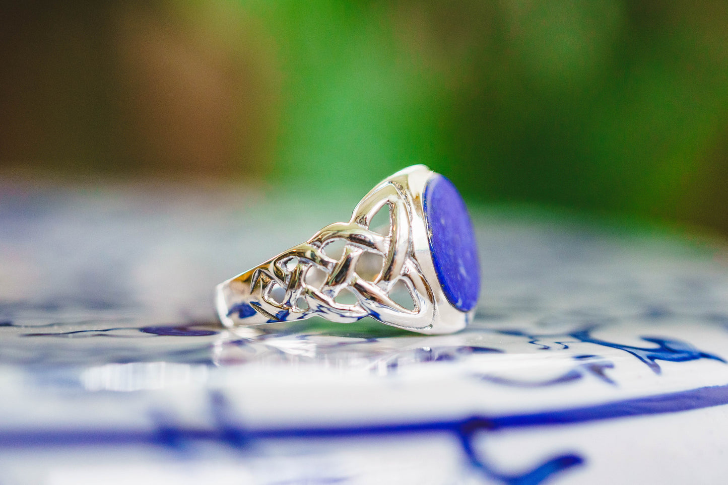 Sterling Silver Celtic Knot Gemstone Rings