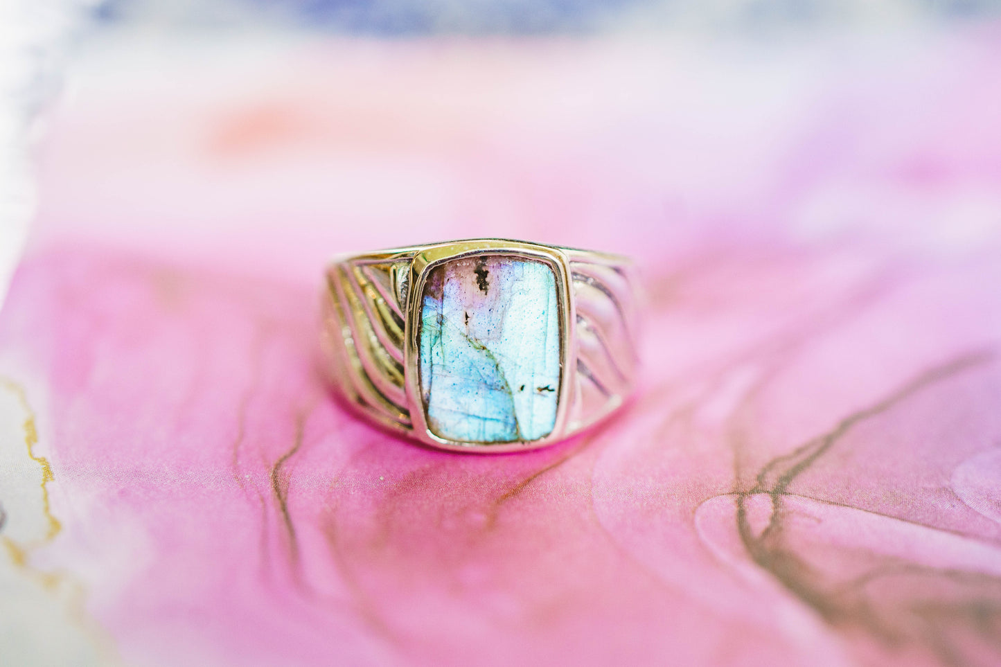 Sterling Silver Gemstone Wave Design Rings