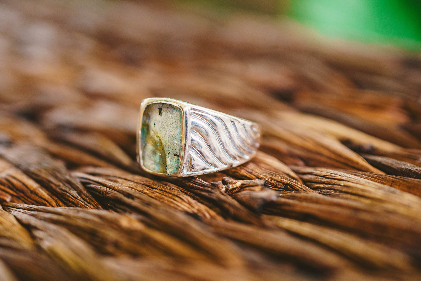 Sterling Silver Gemstone Wave Design Rings