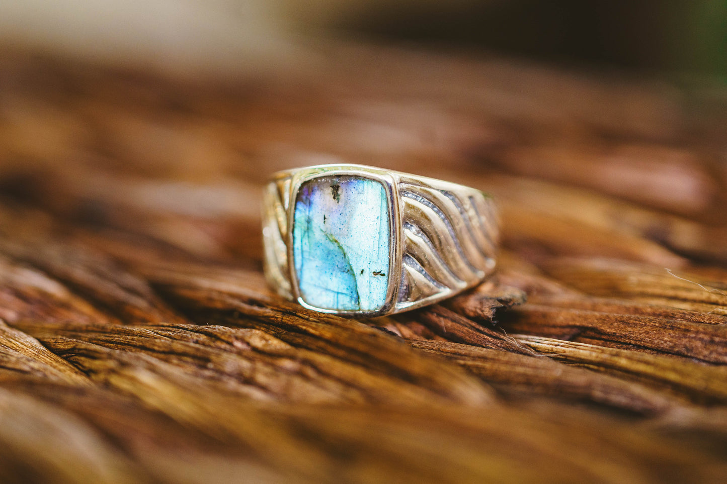 Sterling Silver Gemstone Wave Design Rings