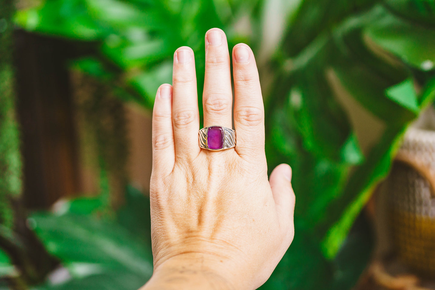 Sterling Silver Gemstone Wave Design Rings