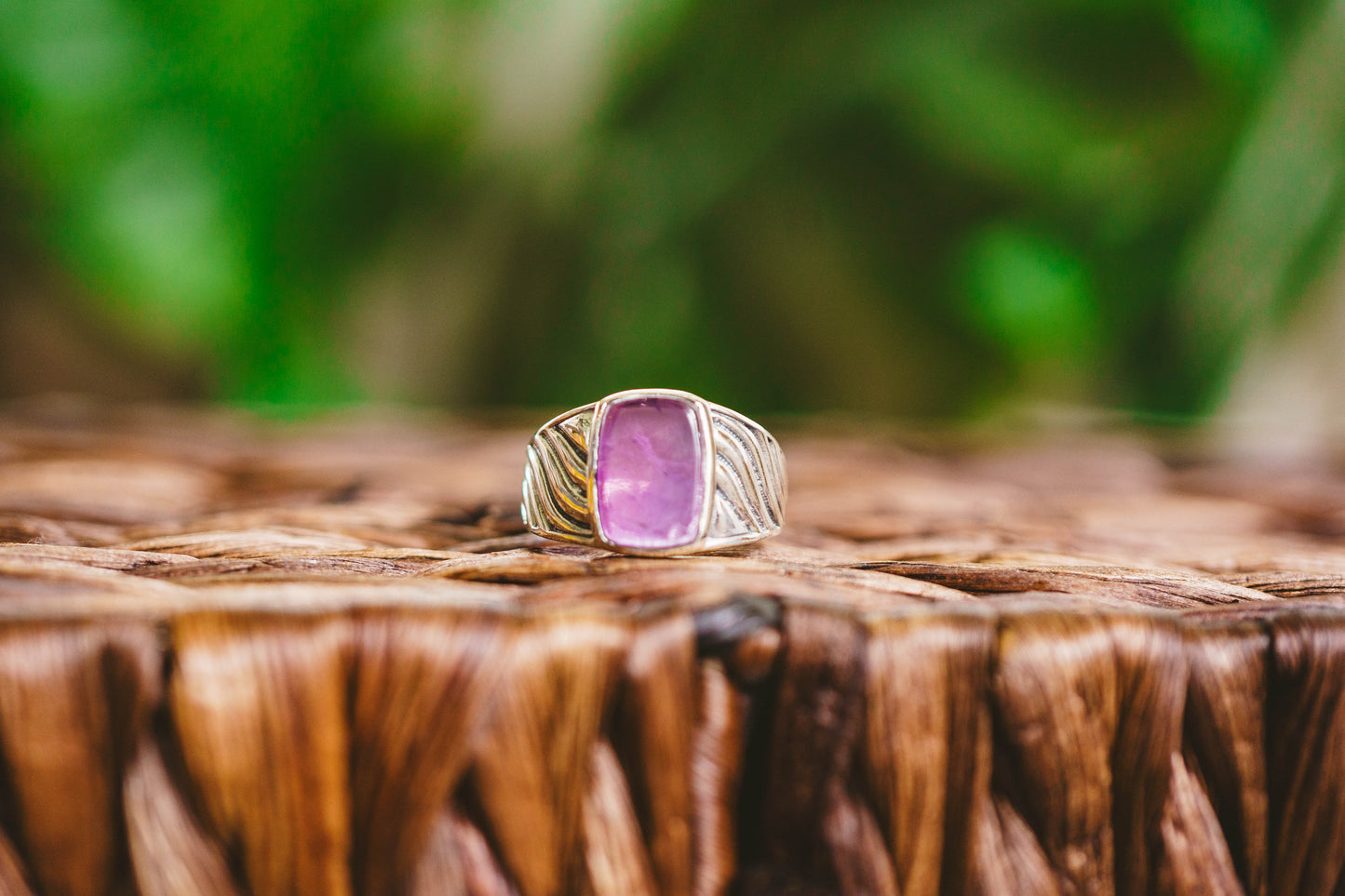 Sterling Silver Gemstone Wave Design Rings